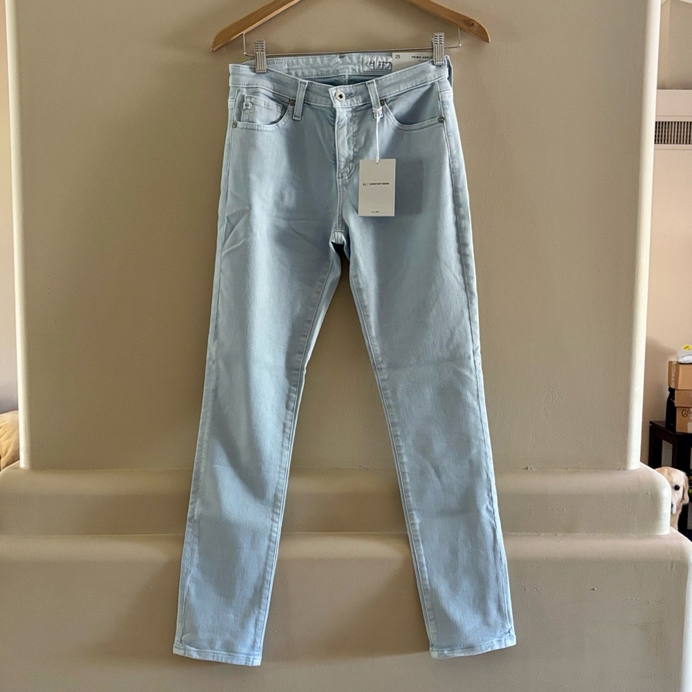 AG Prima Ankle Cigarette Leg Jeans. Light Blue. Size 25. Soft Cloud Denim. NWT.